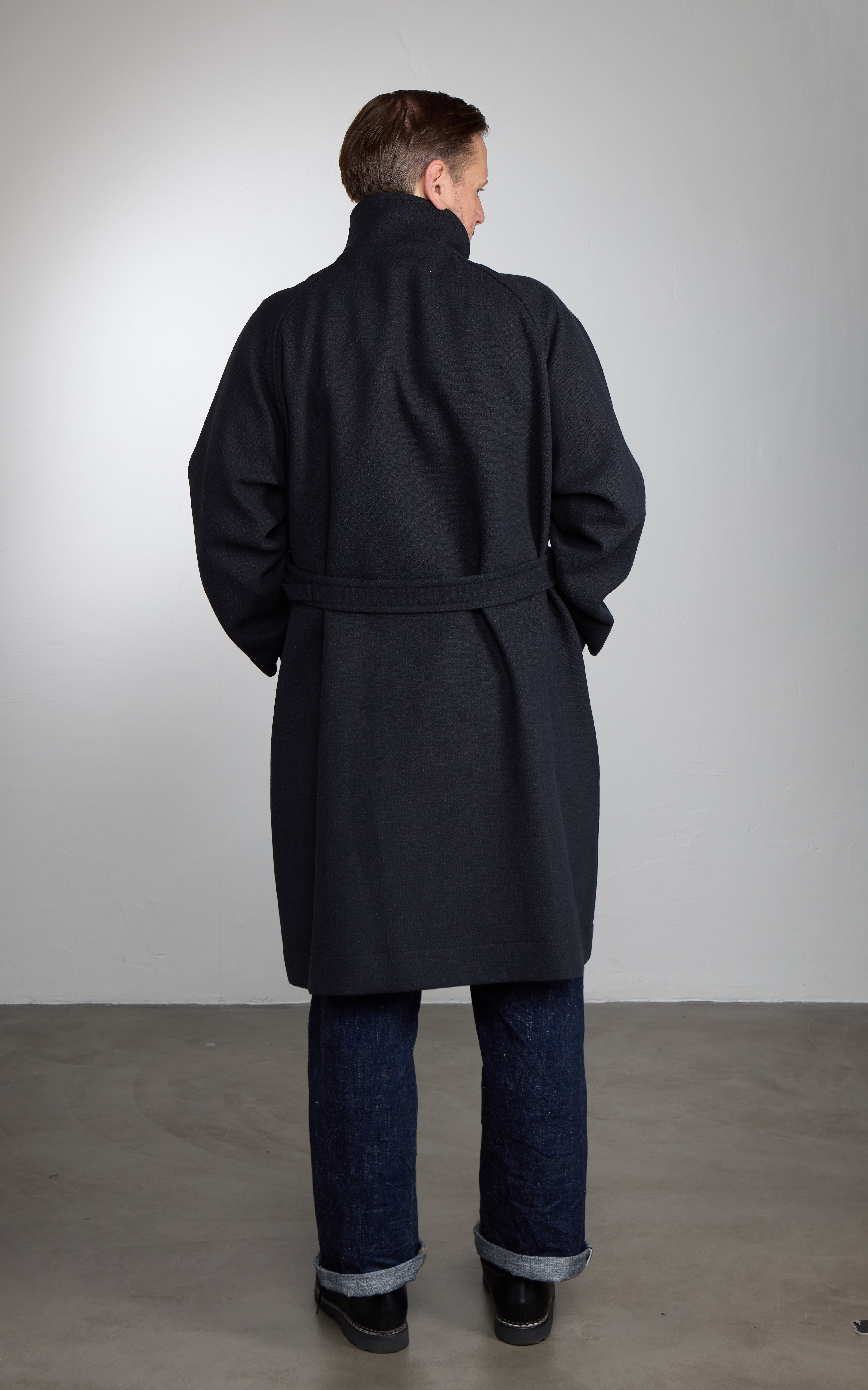 Kaptain Sunshine Stand Collar Coat Double Cloth Melton Charcoal Kaptain Sunshine Stand Collar Coat Double Cloth Melton Charcoal