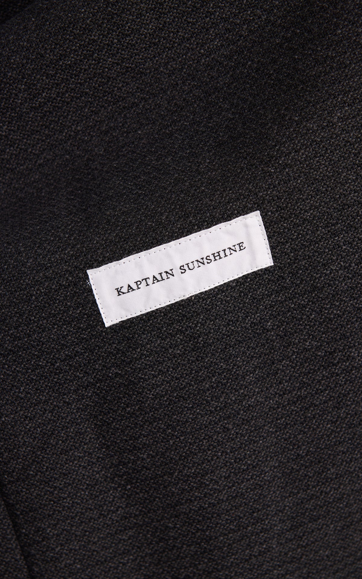 Kaptain Sunshine Stand Collar Coat Double Cloth Melton Charcoal
