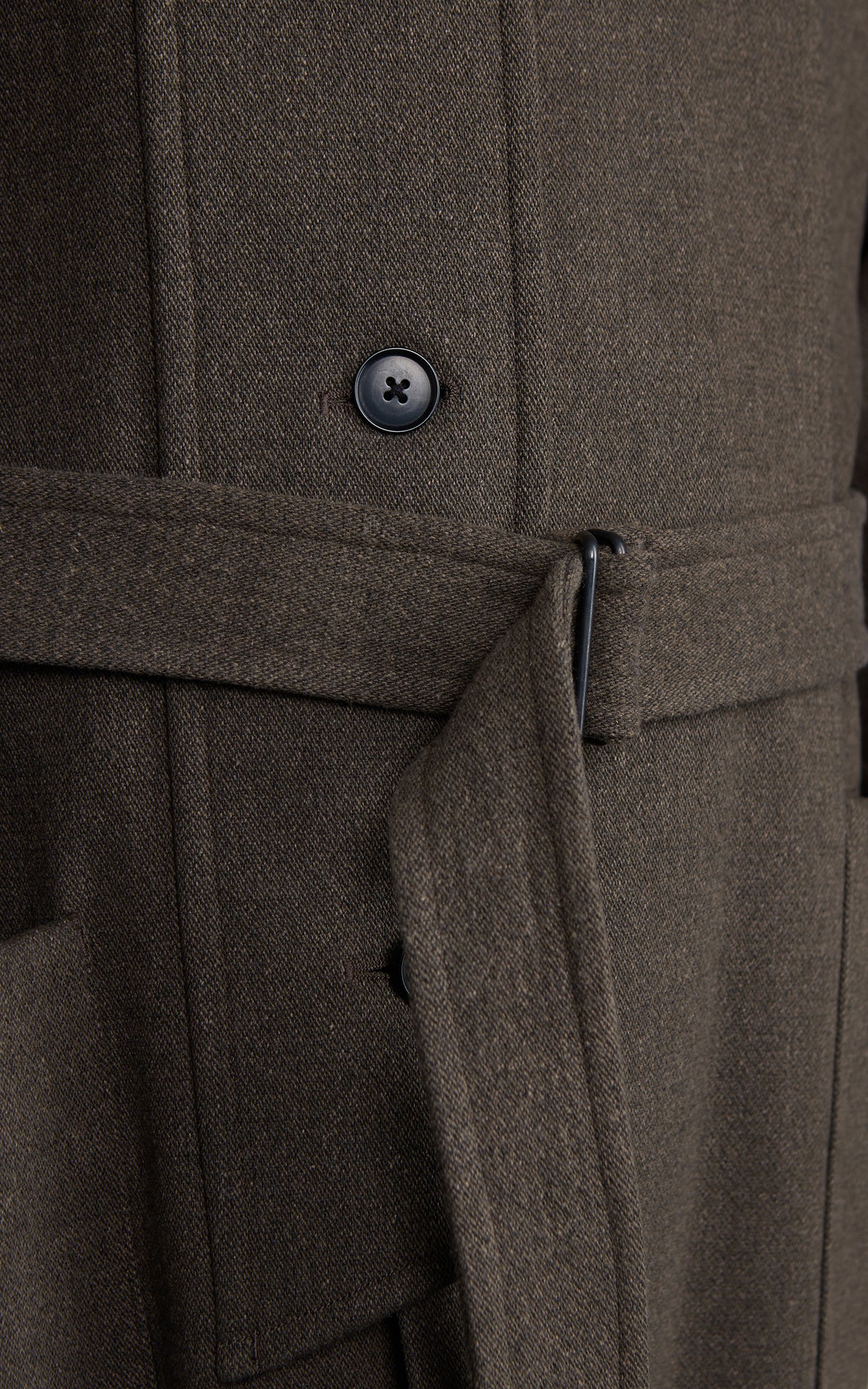 Kaptain Sunshine Stand Collar Coat Double Cloth Melton Moss