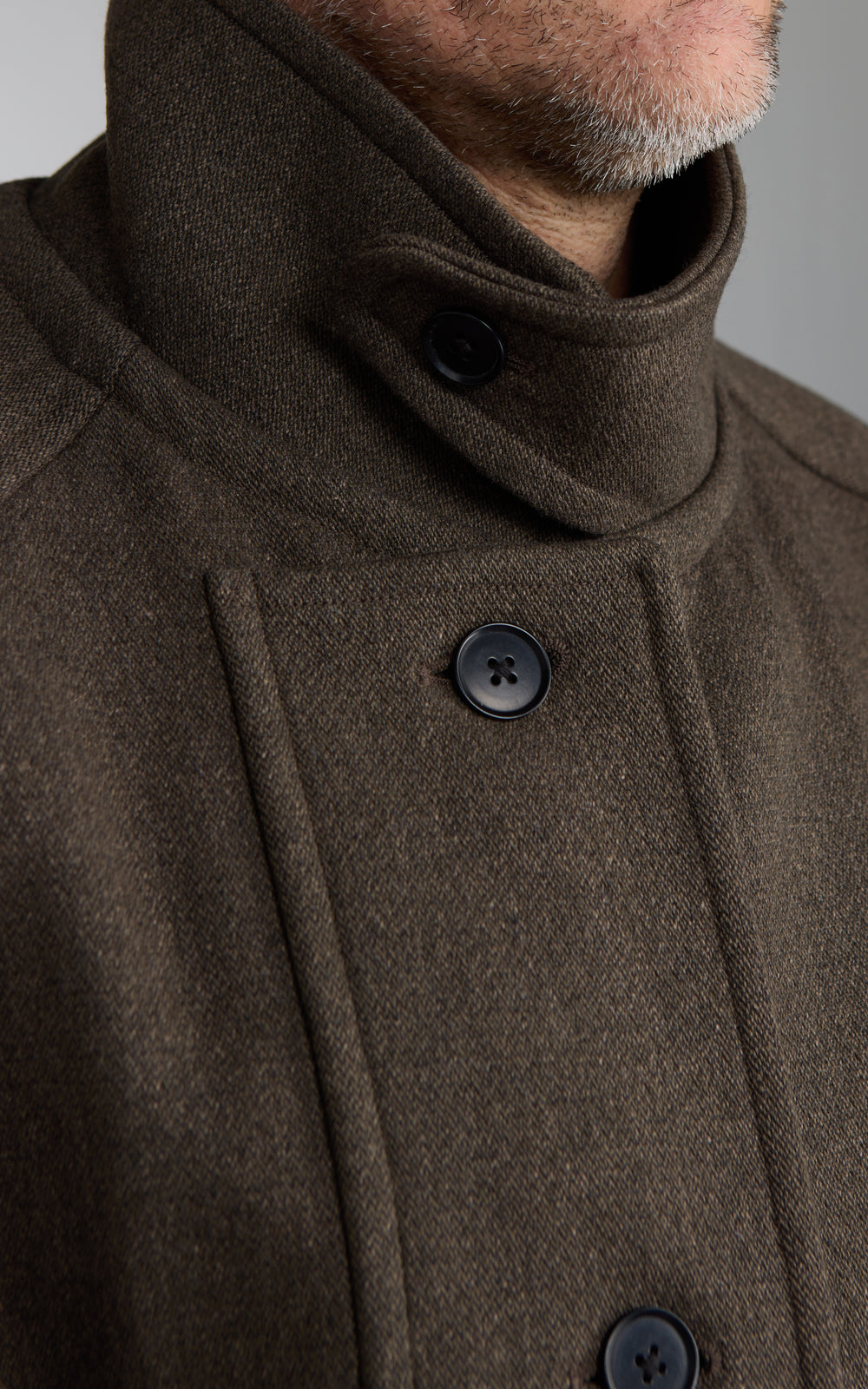 Kaptain Sunshine Stand Collar Coat Double Cloth Melton Moss