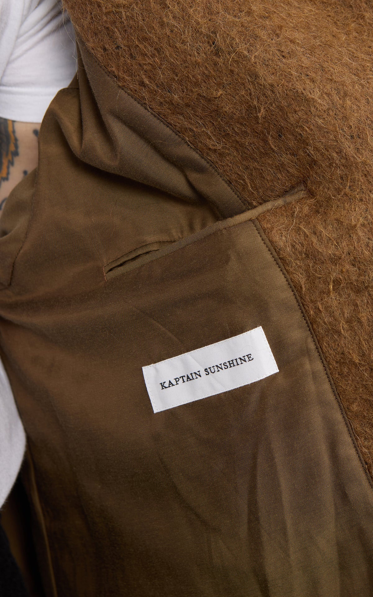 Kaptain Sunshine Napping Wool Umbrella Coat Top Khaki