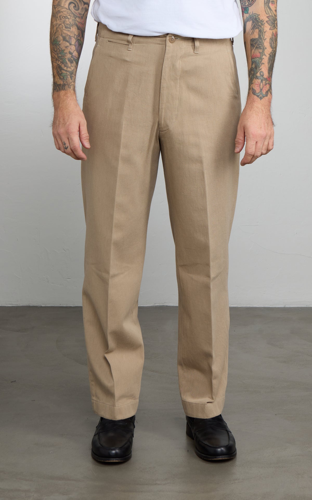 Kaptain Sunshine Cotton Drill Officer Pants Khaki