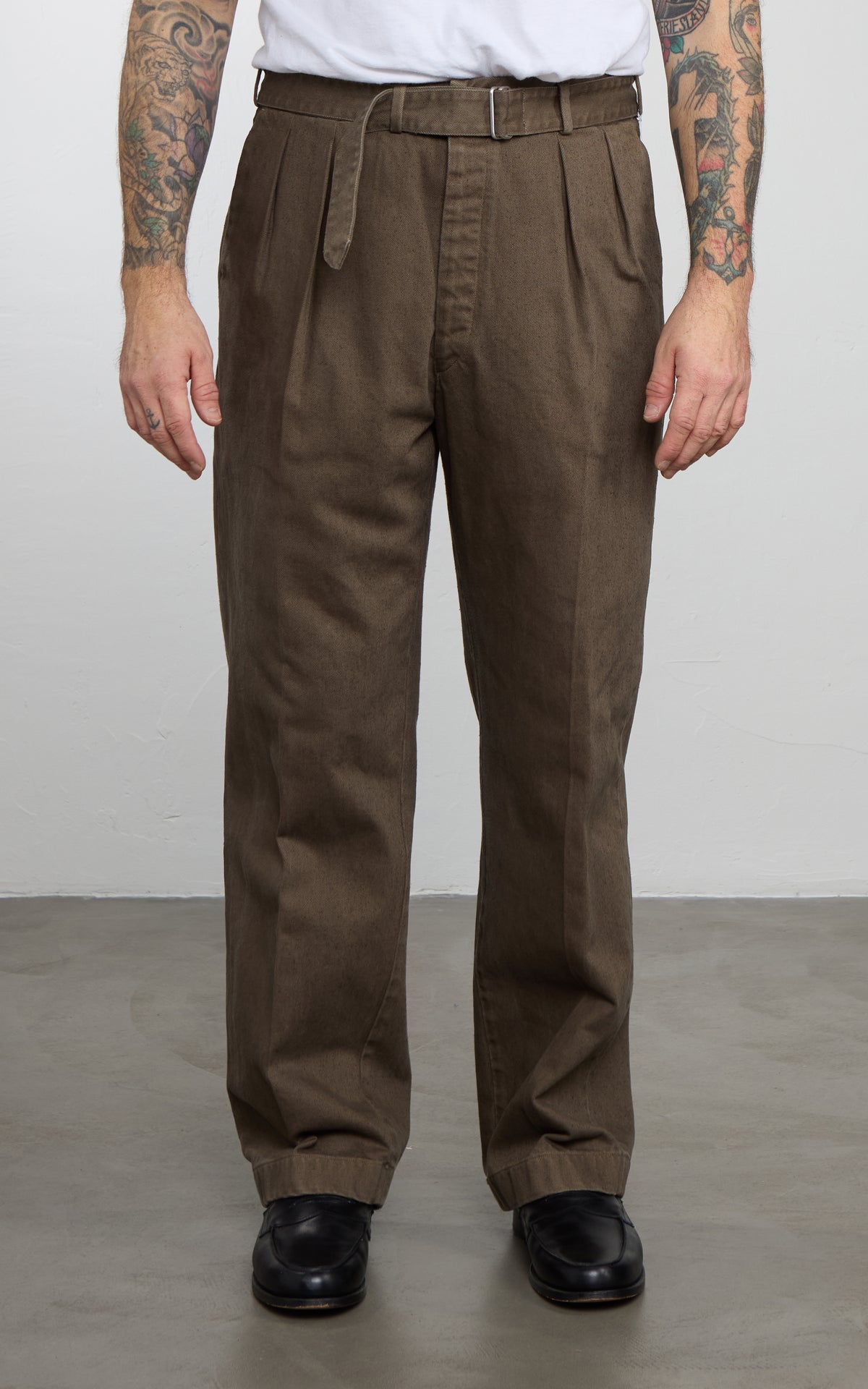 Kaptain Sunshine Dyed Denim Riviera Pants Cub Brown