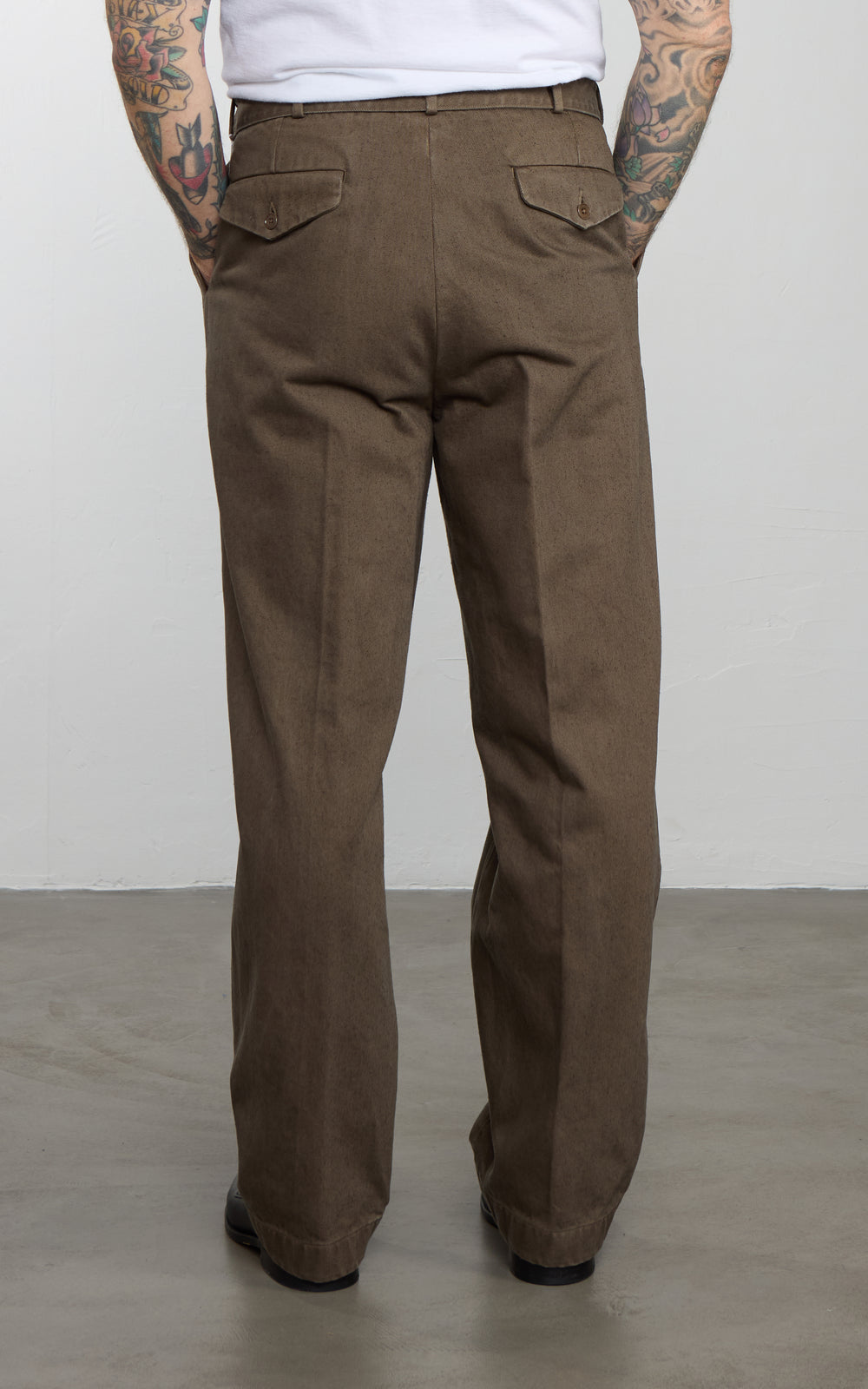 Kaptain Sunshine Dyed Denim Riviera Pants Cub Brown