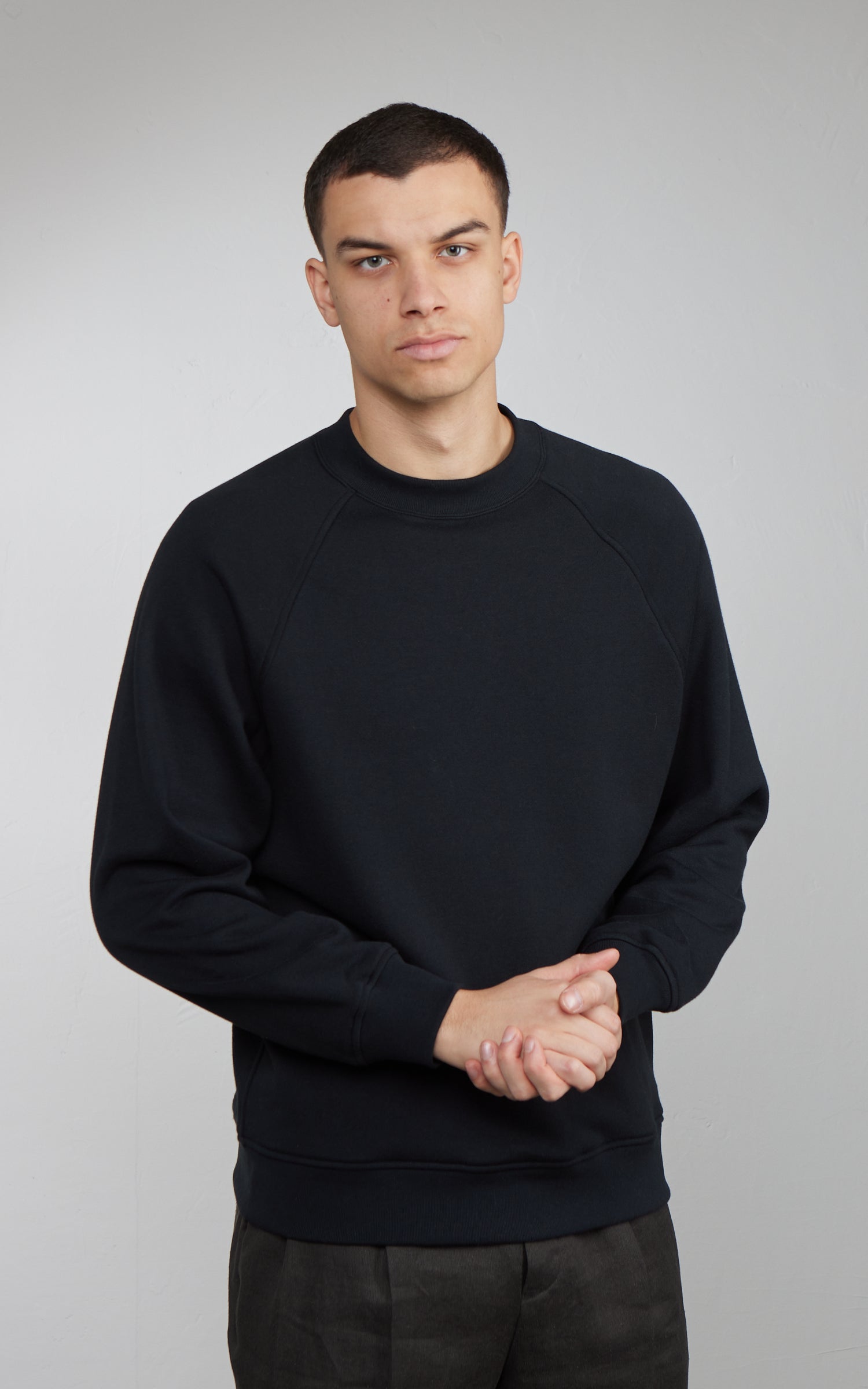 Kaptain Sunshine Suvin Sweat Crewneck Pullover Black