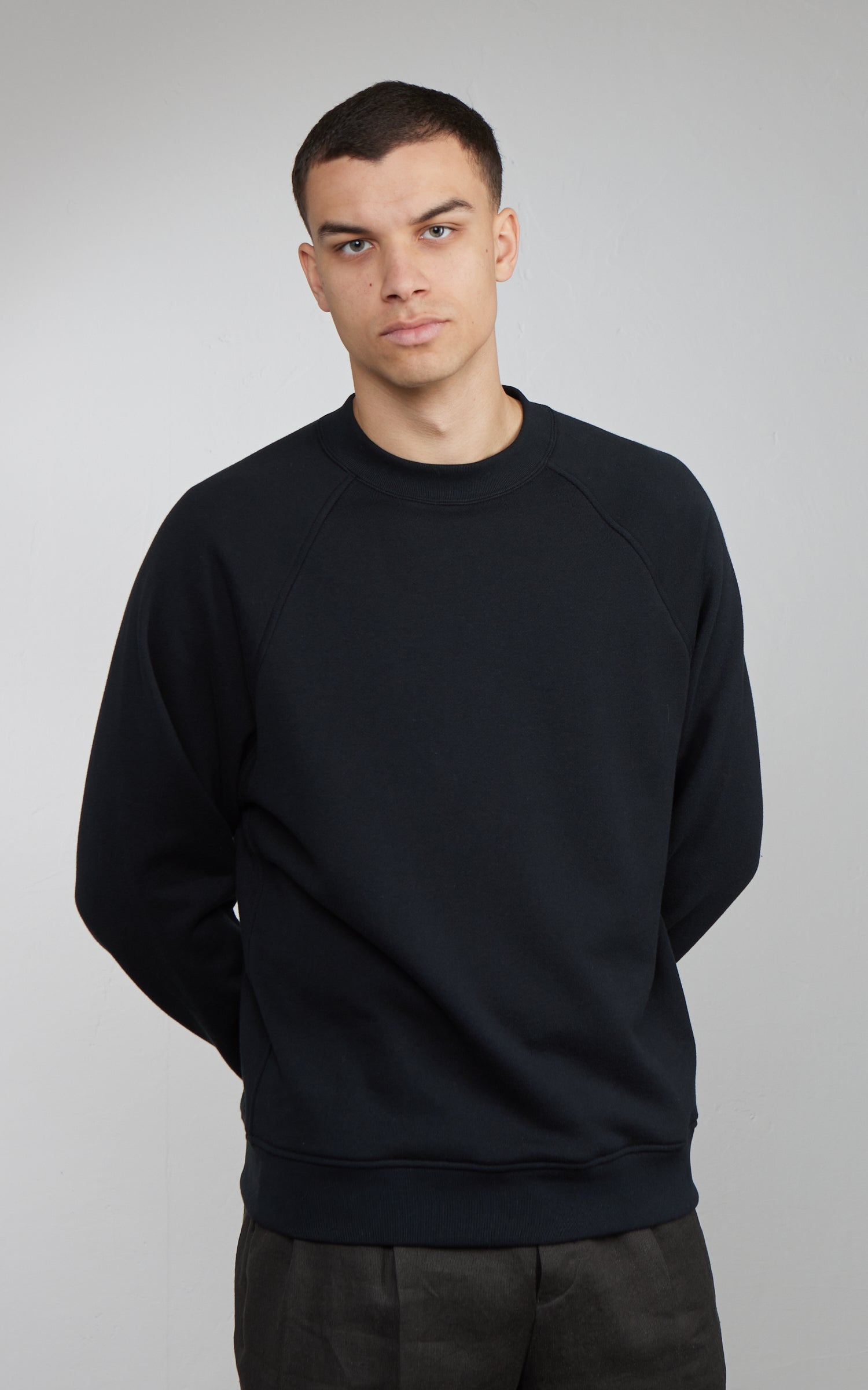 Kaptain Sunshine Suvin Sweat Crewneck Pullover Black