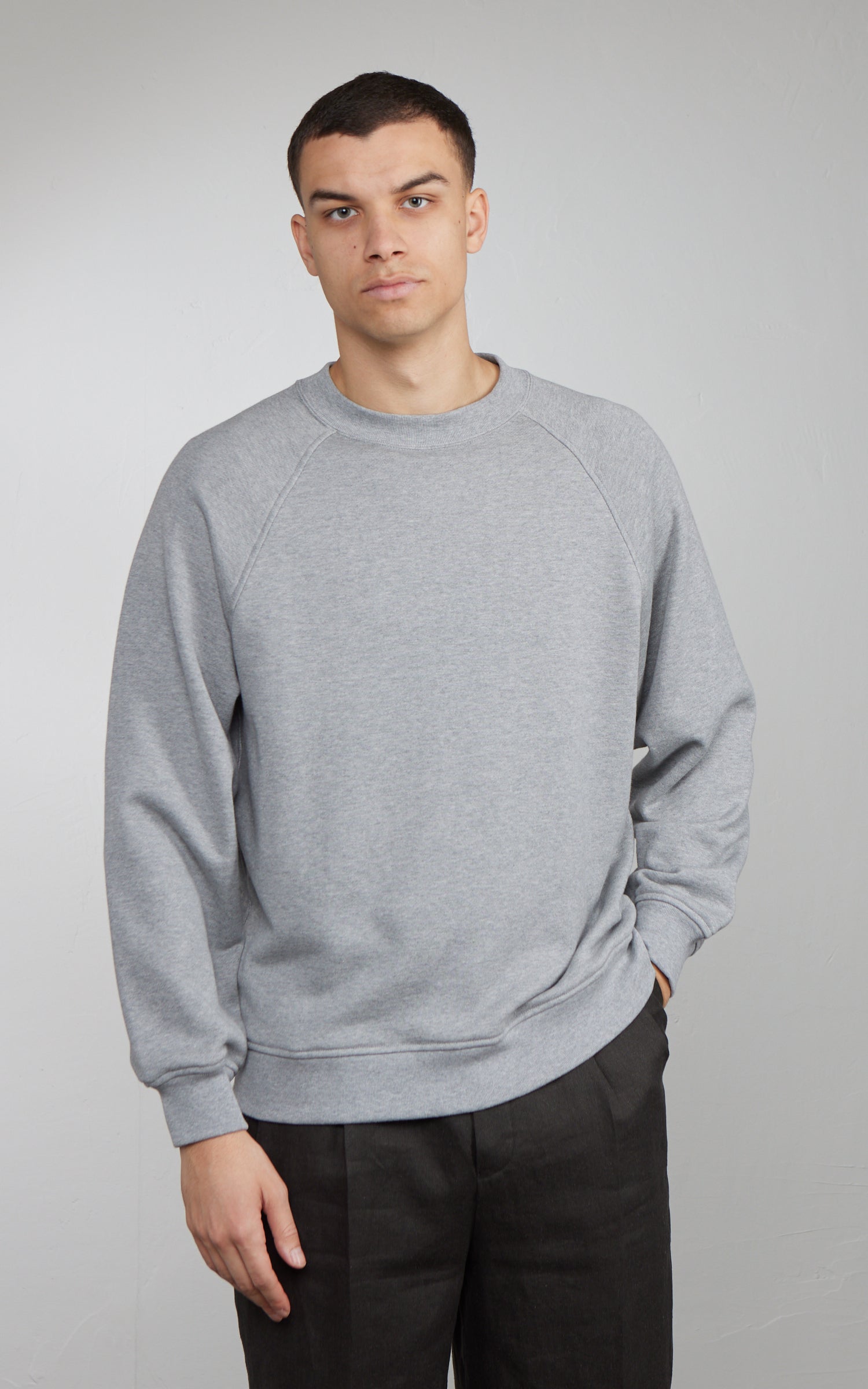 Kaptain Sunshine Suvin Sweat Crewneck Pullover Feather Grey