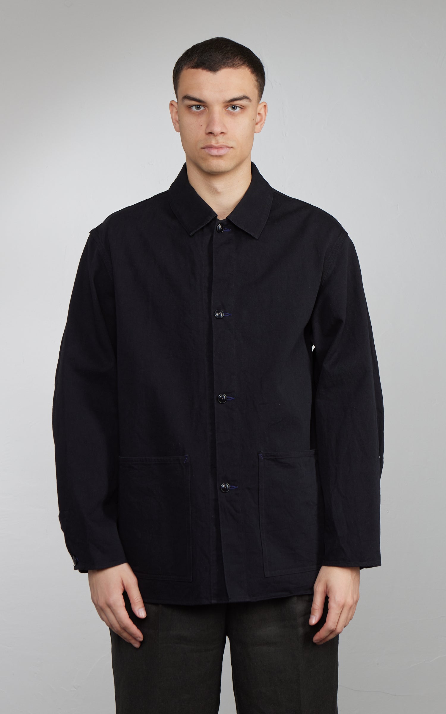 Kaptain Sunshine Cotton Drill Coverall Jacket Black Kaptain Sunshine Cotton Drill Coverall Jacket Black