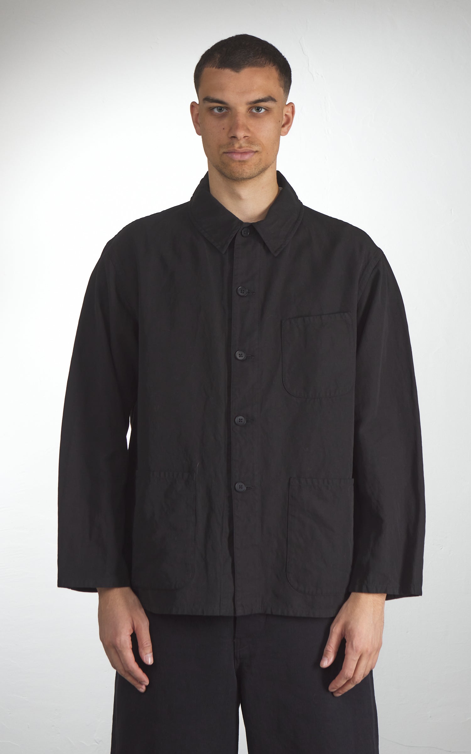 Kaptain Sunshine Gabardine Work Shirt Jacket Black