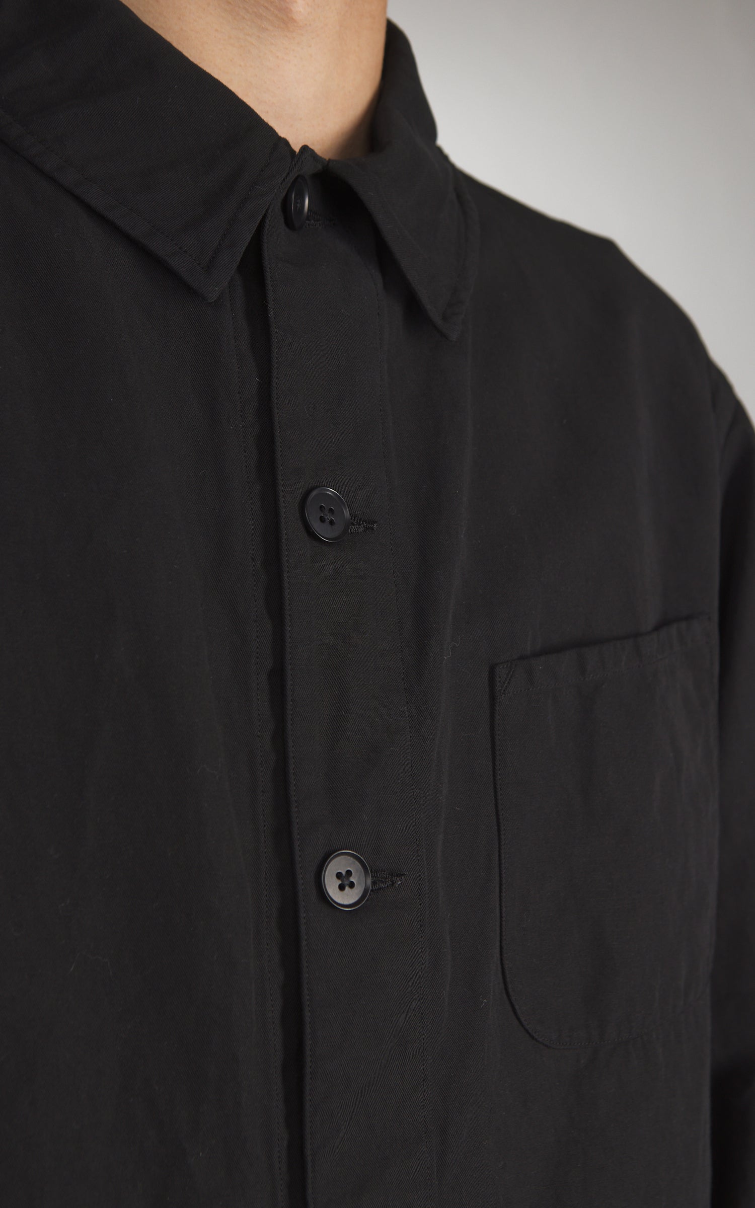 Kaptain Sunshine Gabardine Work Shirt Jacket Black