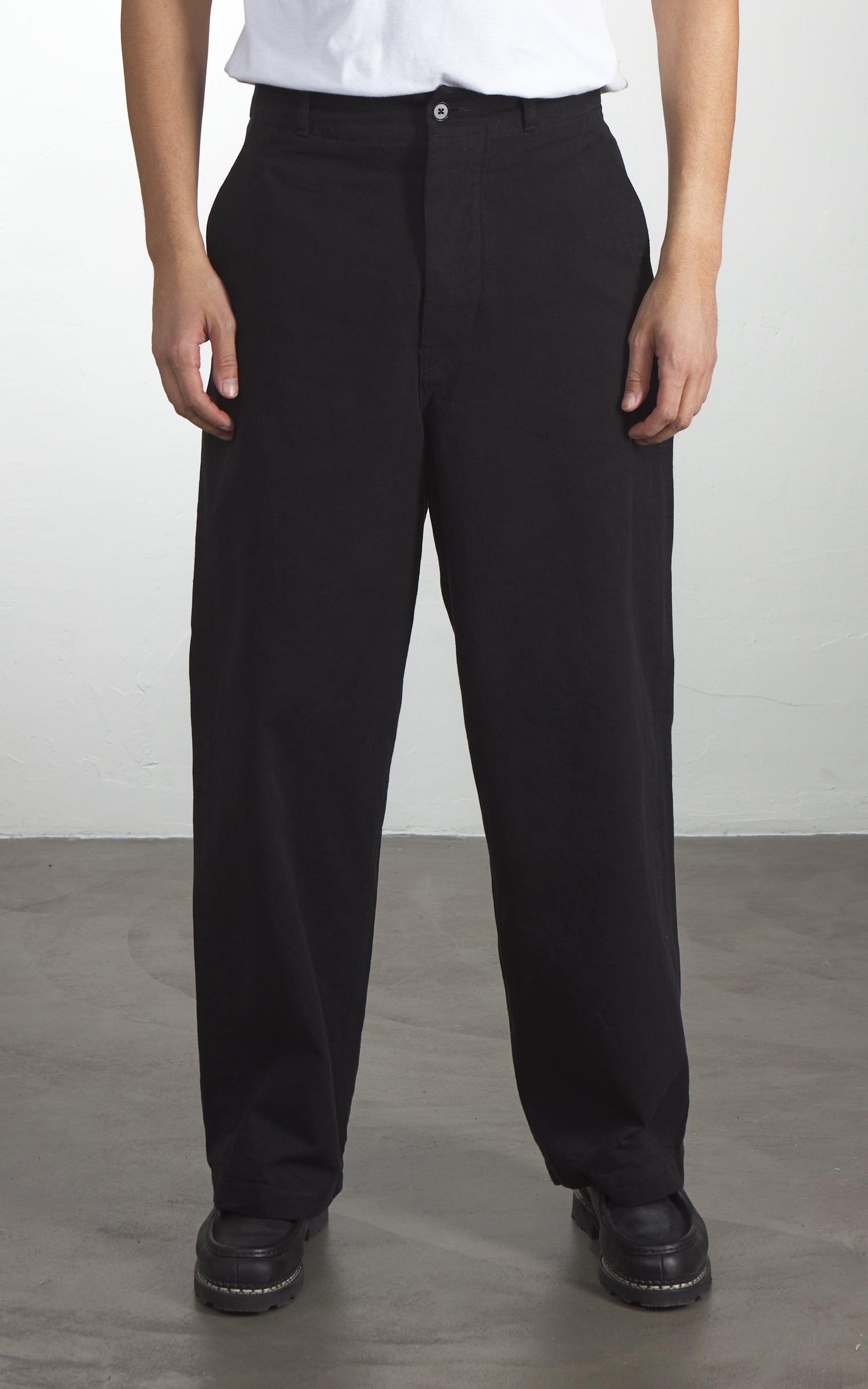 Kaptain Sunshine Cotton Drill Wide Pants Black