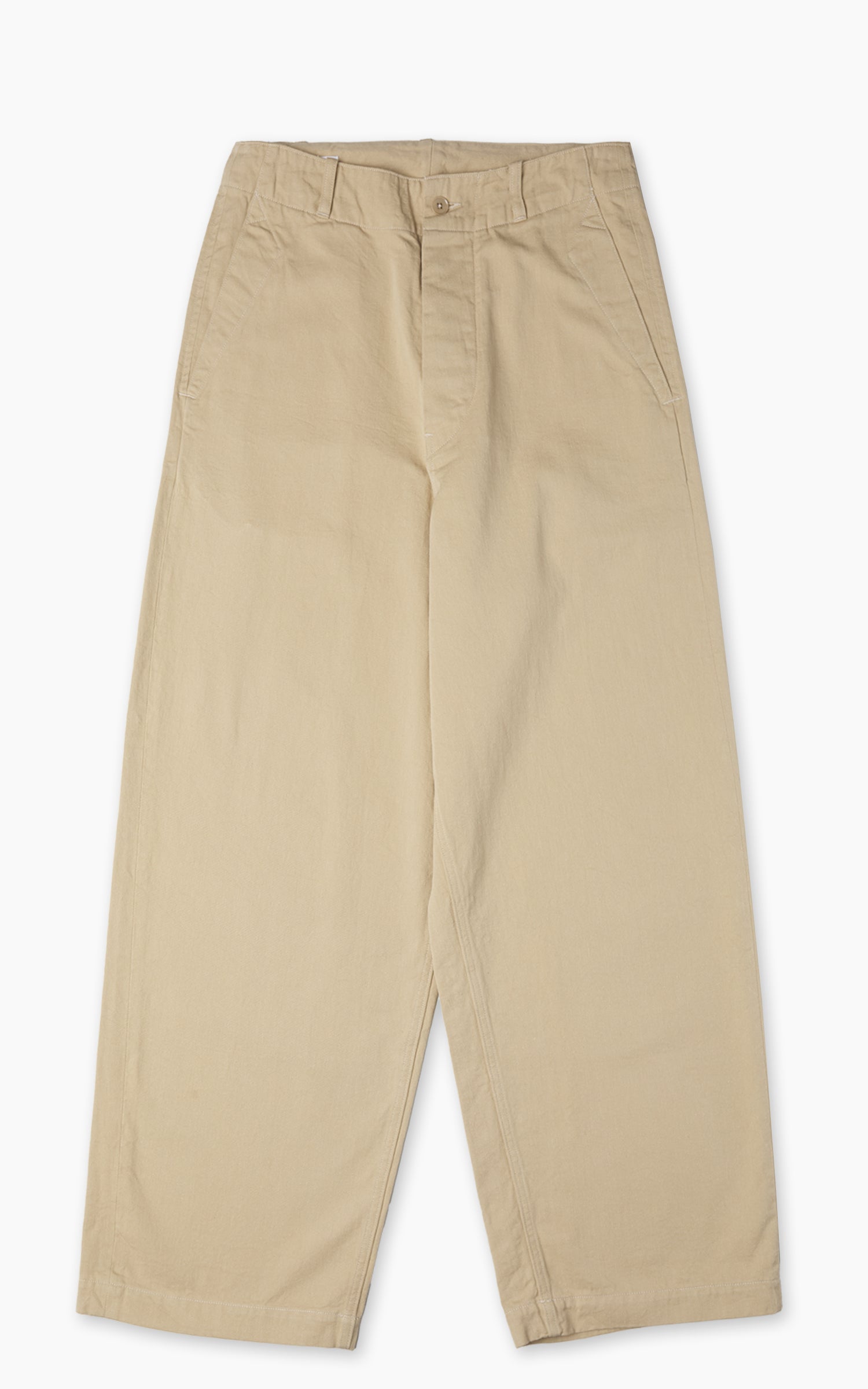 Kaptain Sunshine Cotton Drill Wide Pants Khaki