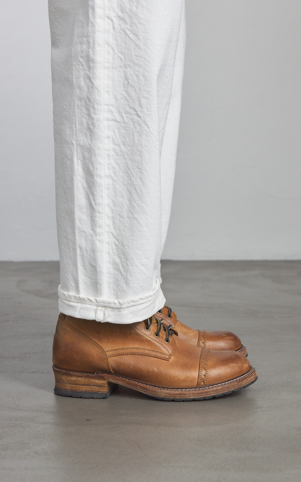 Kaptain Sunshine 5P Zipper Front Denim Pants One Wash White