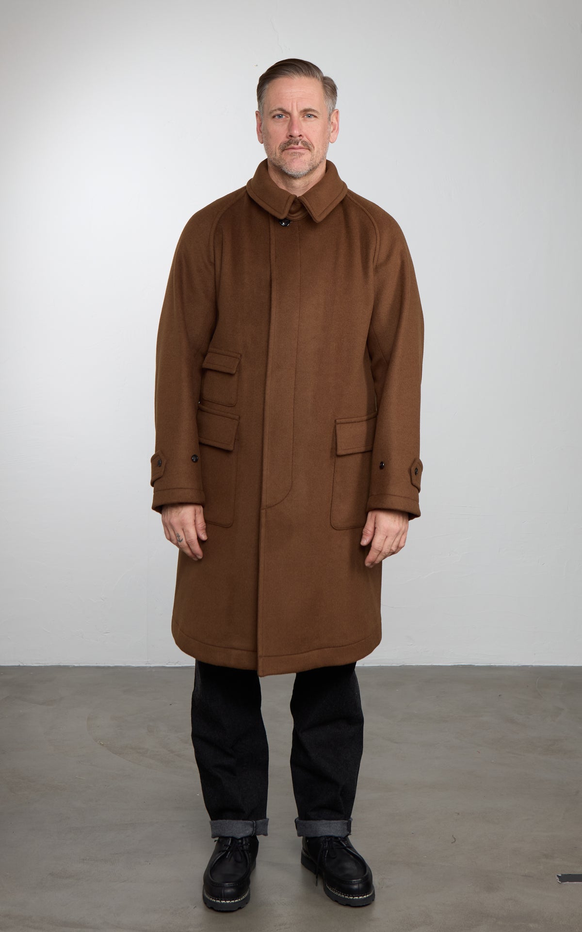 Kaptain Sunshine Traveller Coat Wool Coffee