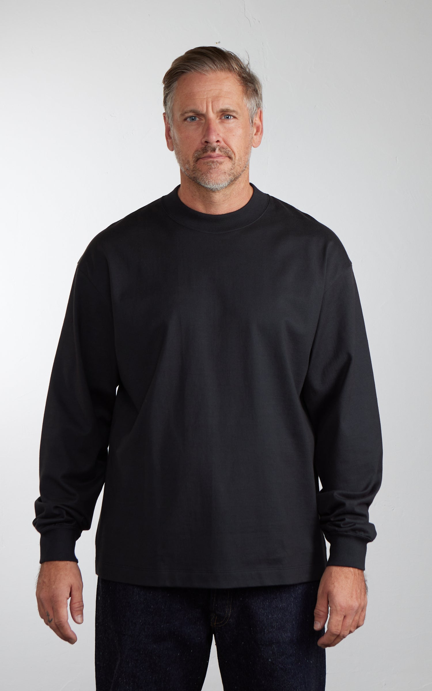 Kaptain Sunshine Suvin Supima Tube L/S Tee Heavy Ink Black