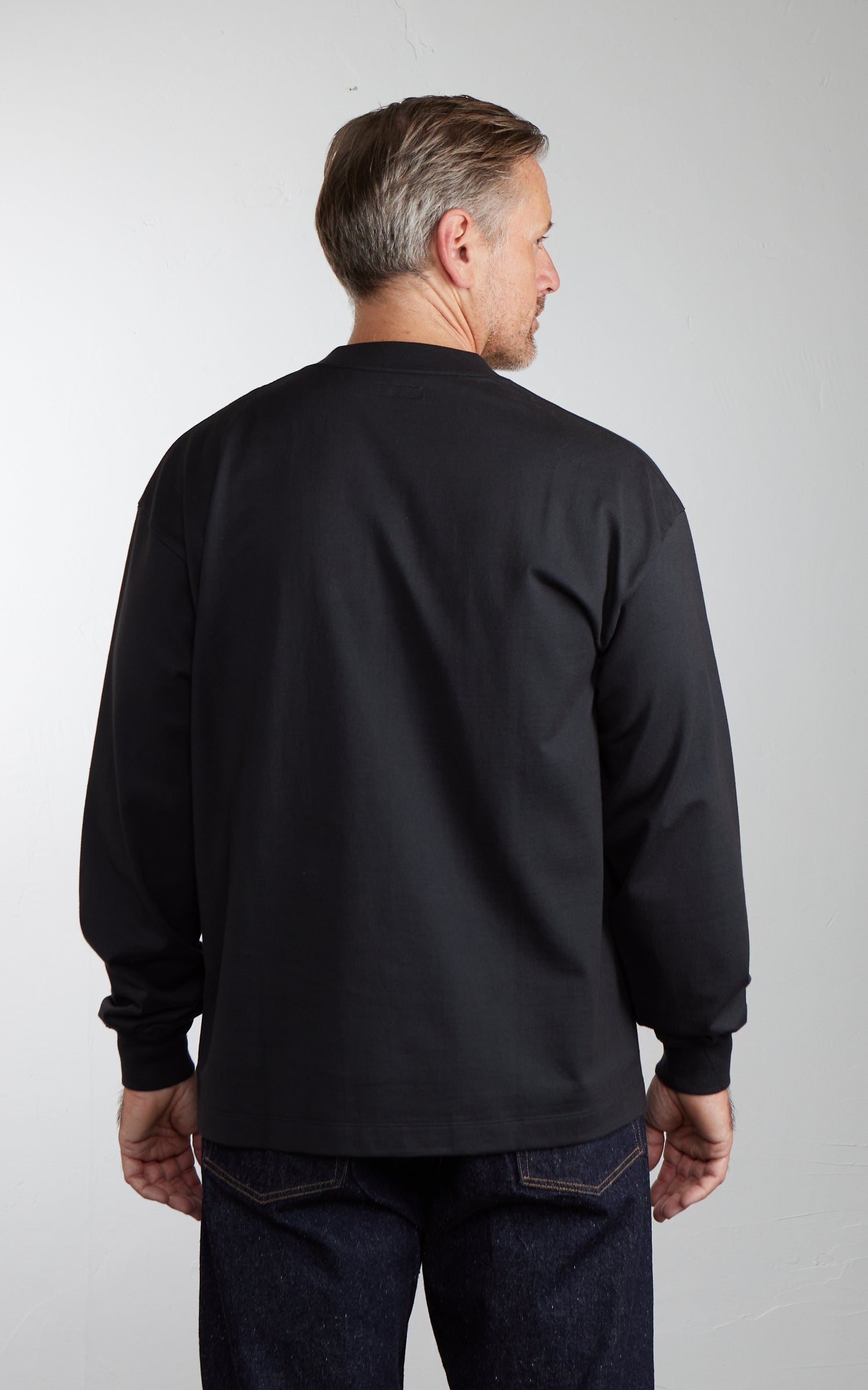 Kaptain Sunshine Suvin Supima Tube L/S Tee Heavy Ink Black