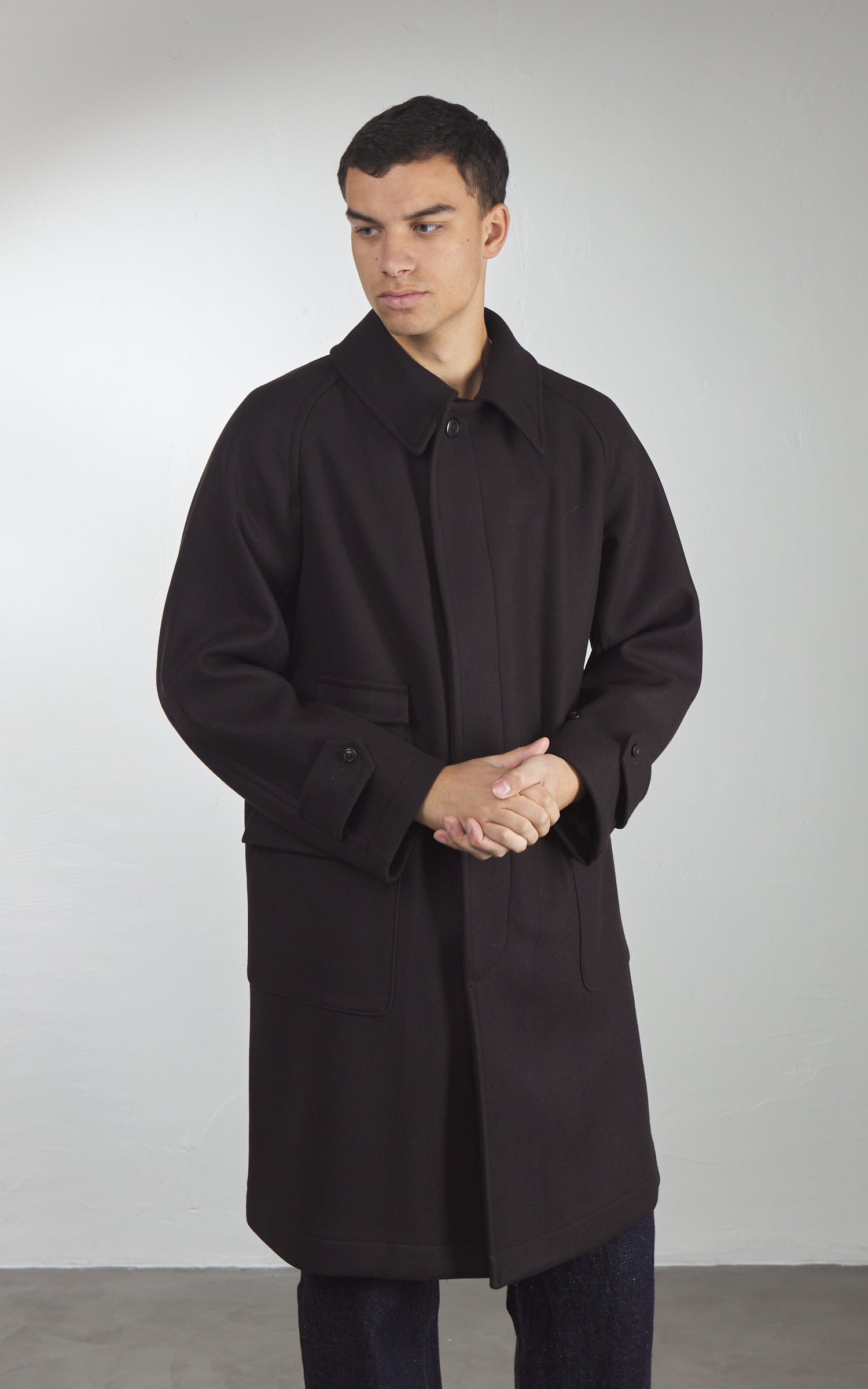 Kaptain Sunshine Traveller Coat Wool Top Brown