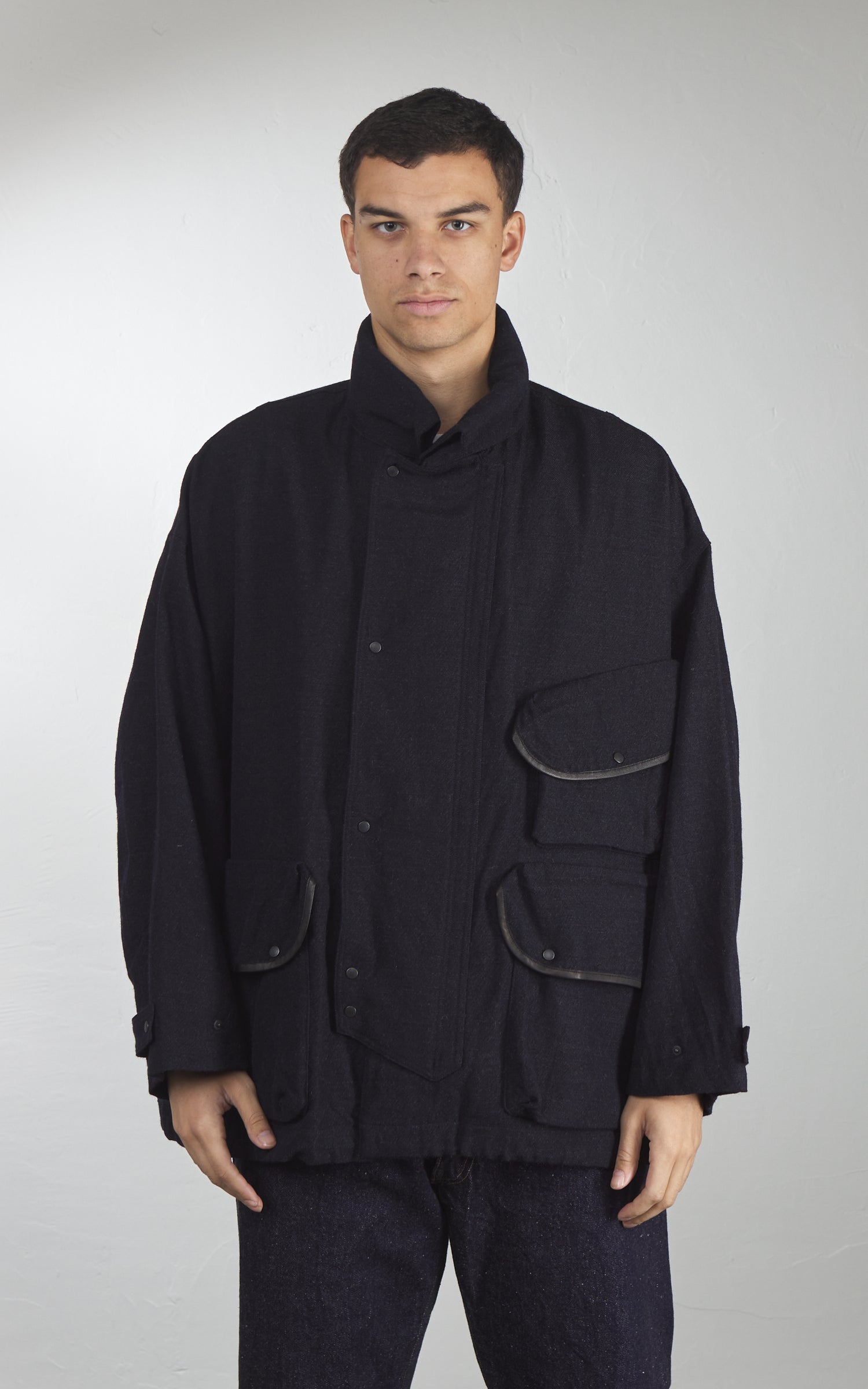 Kaptain Sunshine Wool Serge Hunter Jacket Top Navy