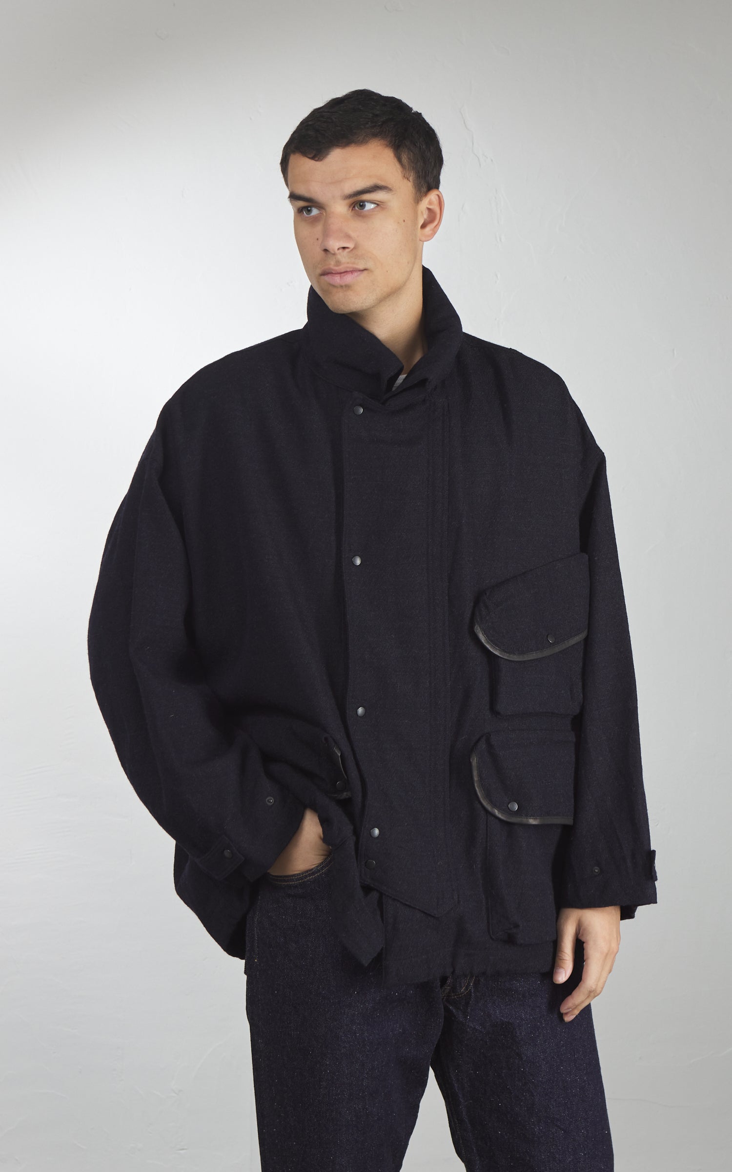 Kaptain Sunshine Wool Serge Hunter Jacket Top Navy