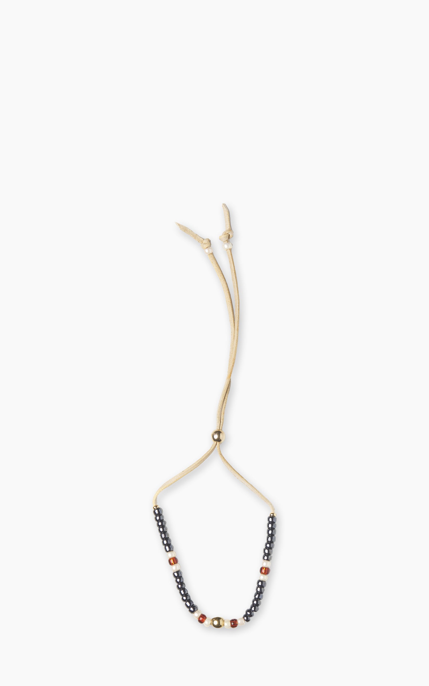 Kobashi Studio BRL5011 Traditional Beads Bracelet Gunmetal Blue/Off-White/Orange