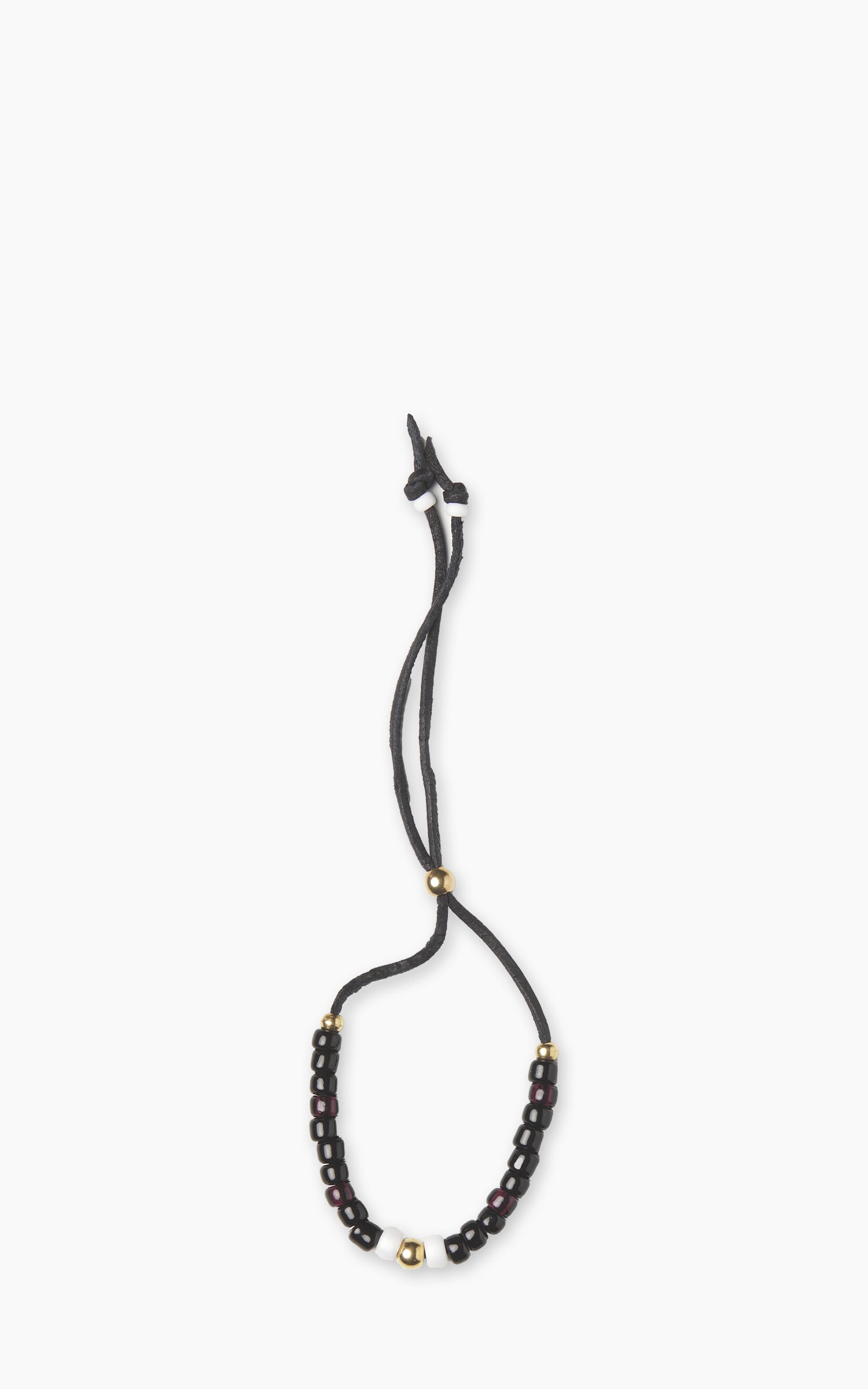 Kobashi Studio BRL7003 Japanese Beads Bracelet Black And Dark Cherry/Off-White