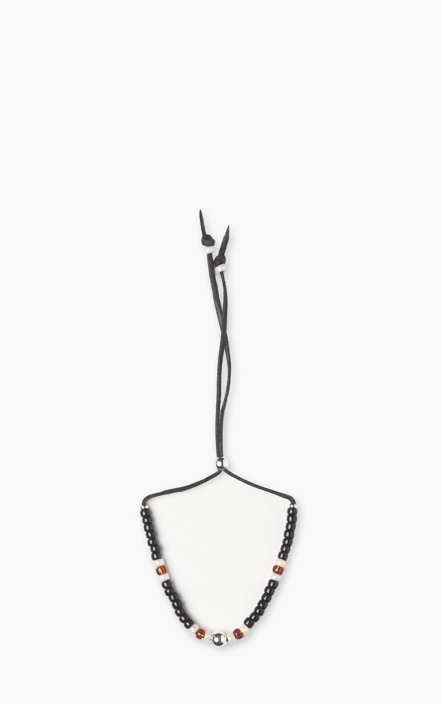 Kobashi Studio BRLS5002 Japanese Beads Bracelet Silver 925/Black/Off-White/Orange