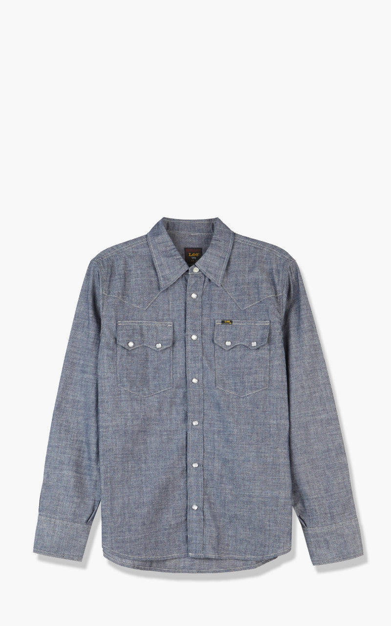Lee 101 50s Western Shirt Dry Chambray Blue