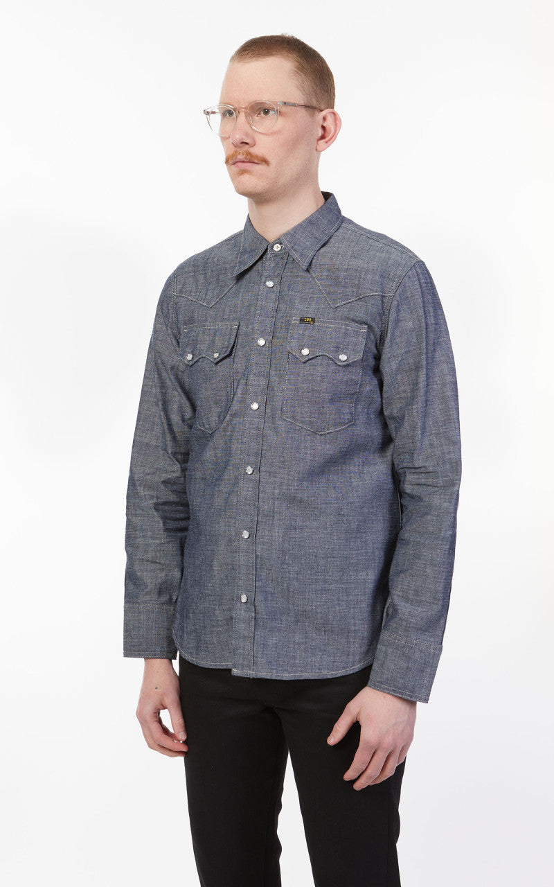Lee 101 50s Western Shirt Dry Chambray Blue