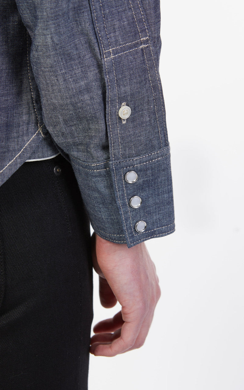 Lee 101 50s Western Shirt Dry Chambray Blue