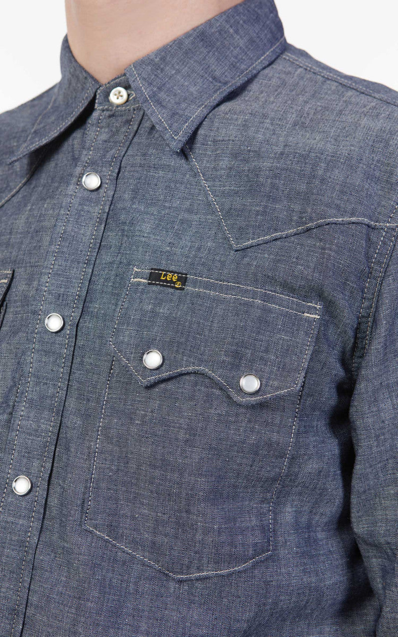 Lee 101 50s Western Shirt Dry Chambray Blue