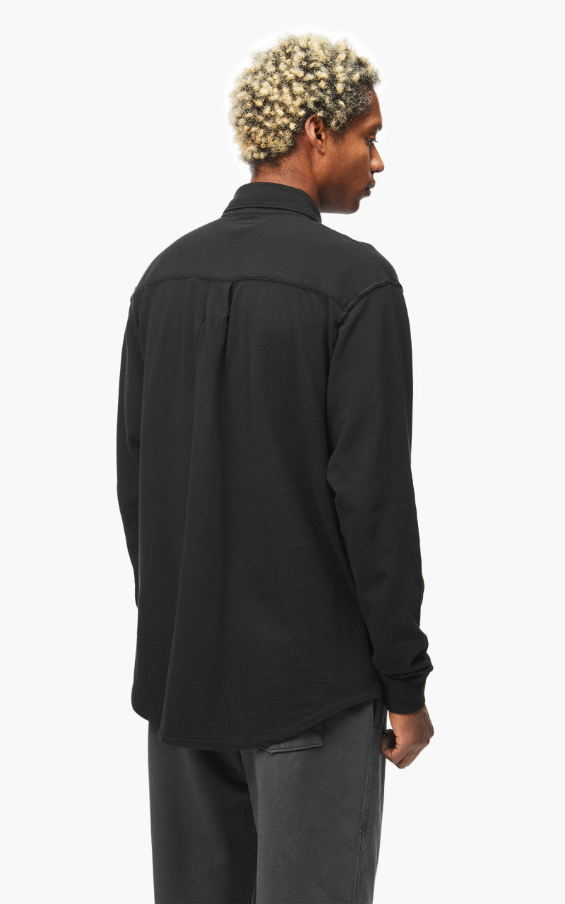 Lady White Co. Pique Button Down L/S Tee Black