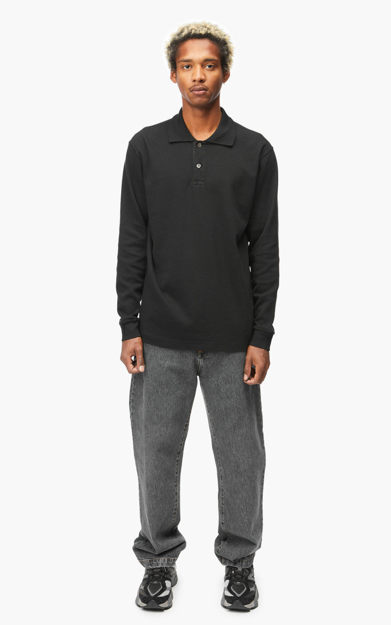 Lady White Co. Two Button Polo Longsleeve Black