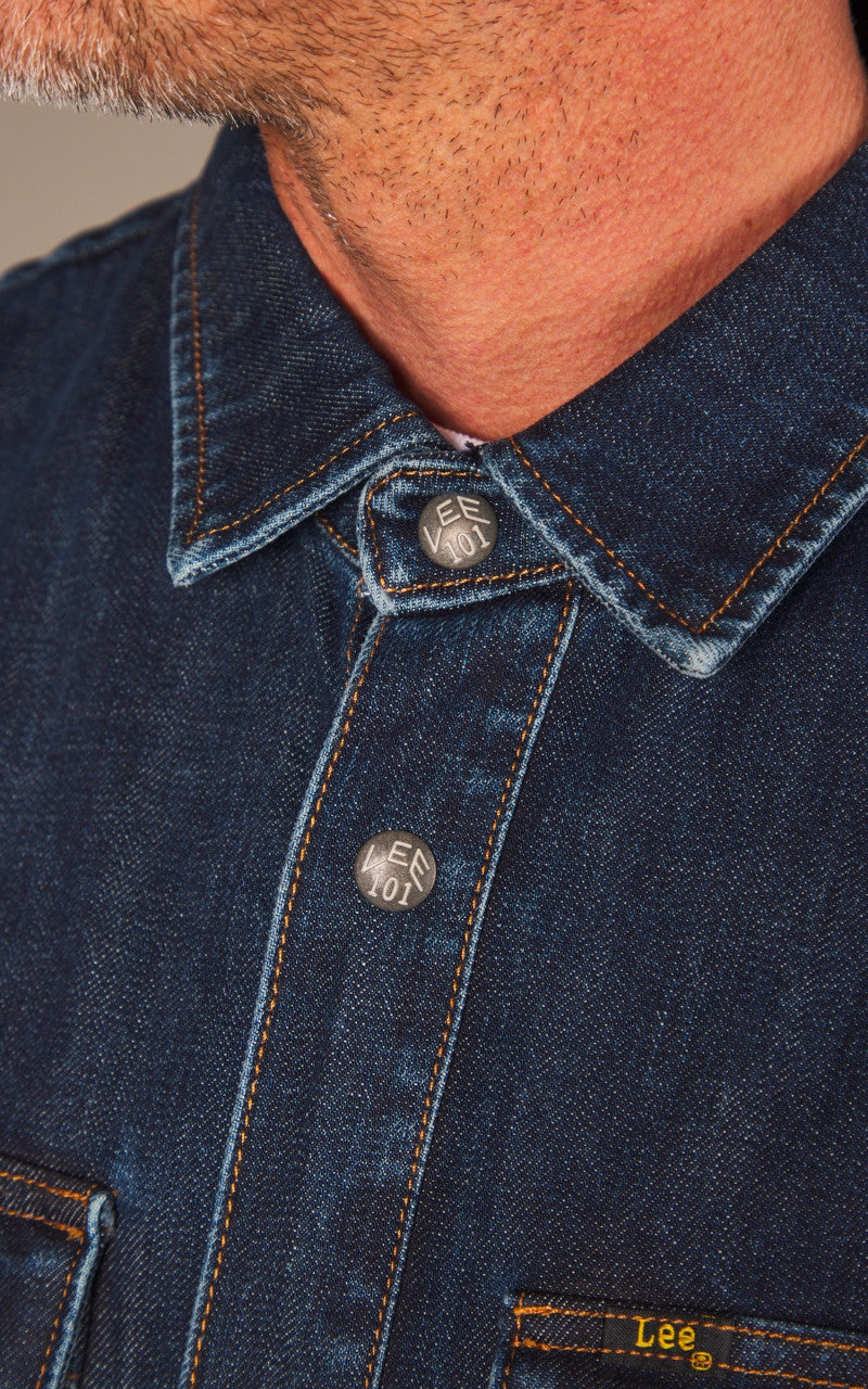 Lee 101 101 Overshirt Selvedge Mid Indigo