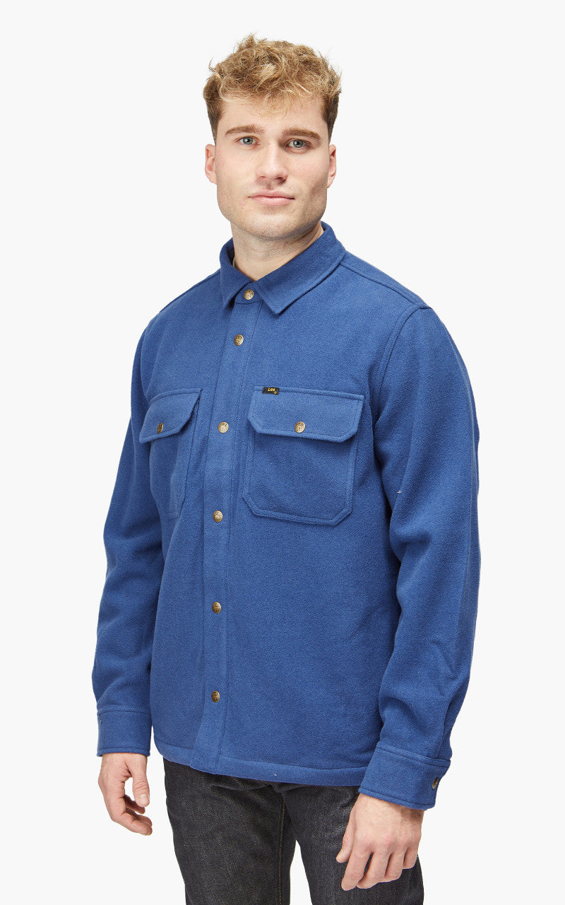 Lee 101 Wool Overshirt Lake Blue