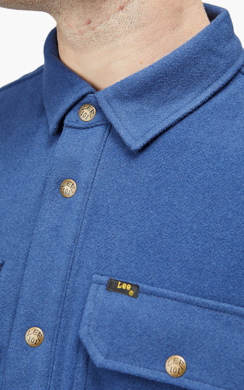 Lee 101 Wool Overshirt Lake Blue