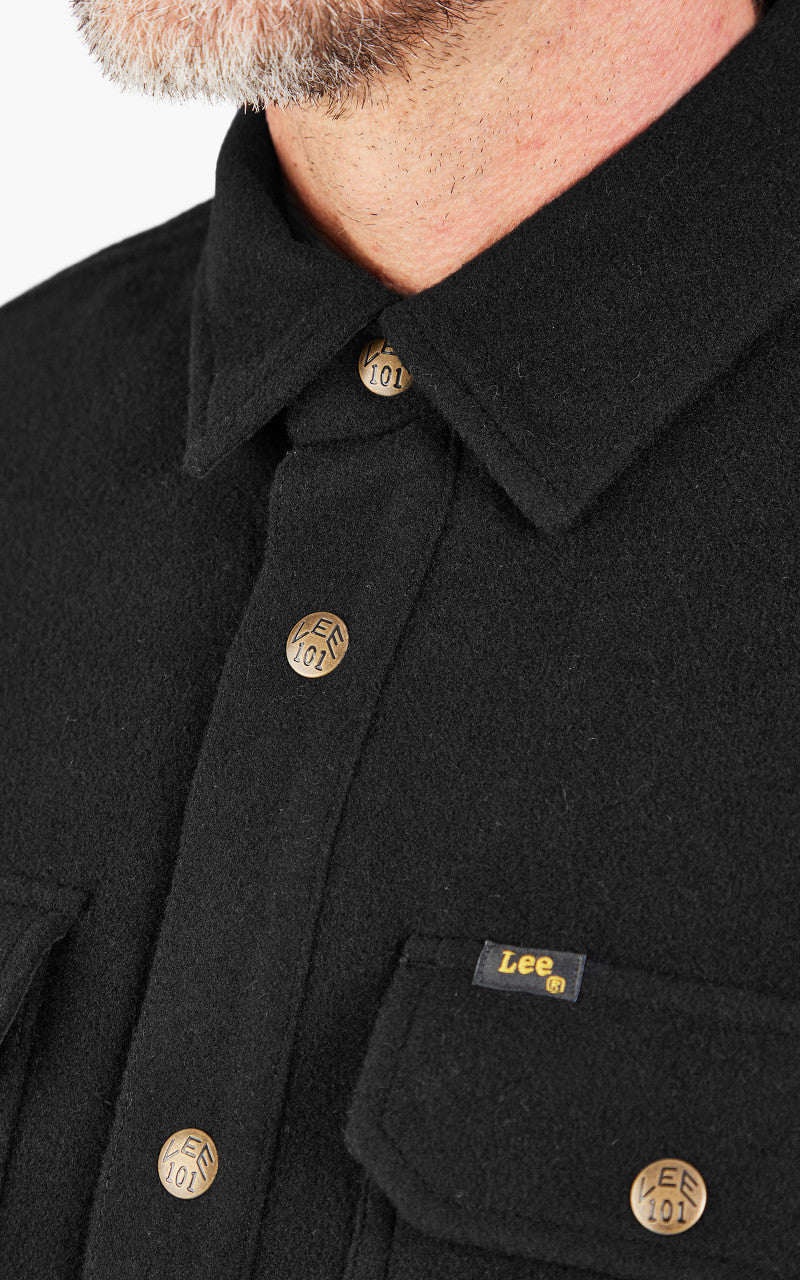 Lee 101 Wool Overshirt Washed Black
