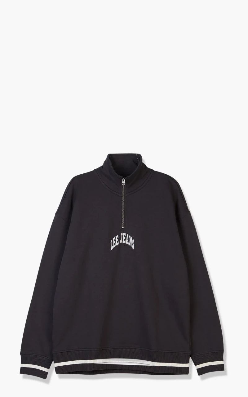 Lee Half Zip Seasonal Sweatshirt Washed Black