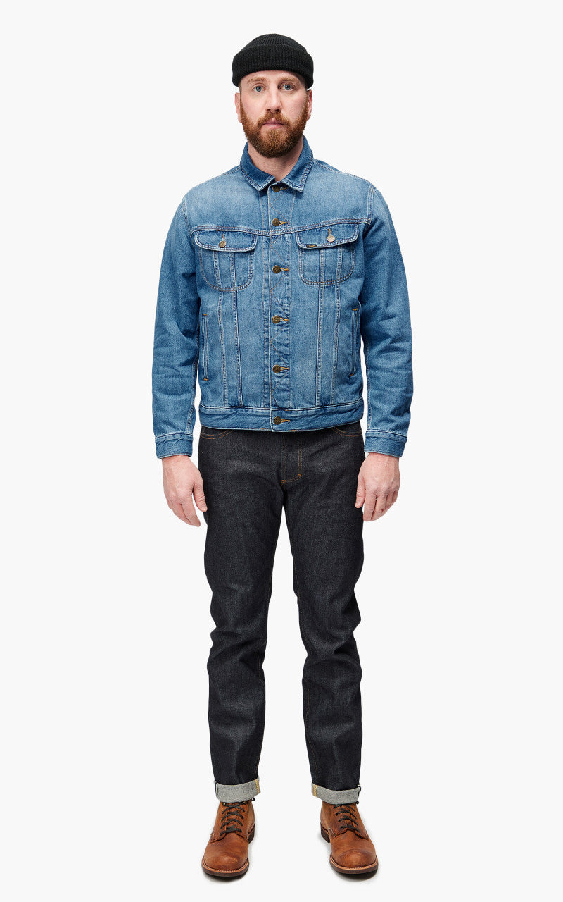 Lee Rider Jacket Blue Bird Mid Worn