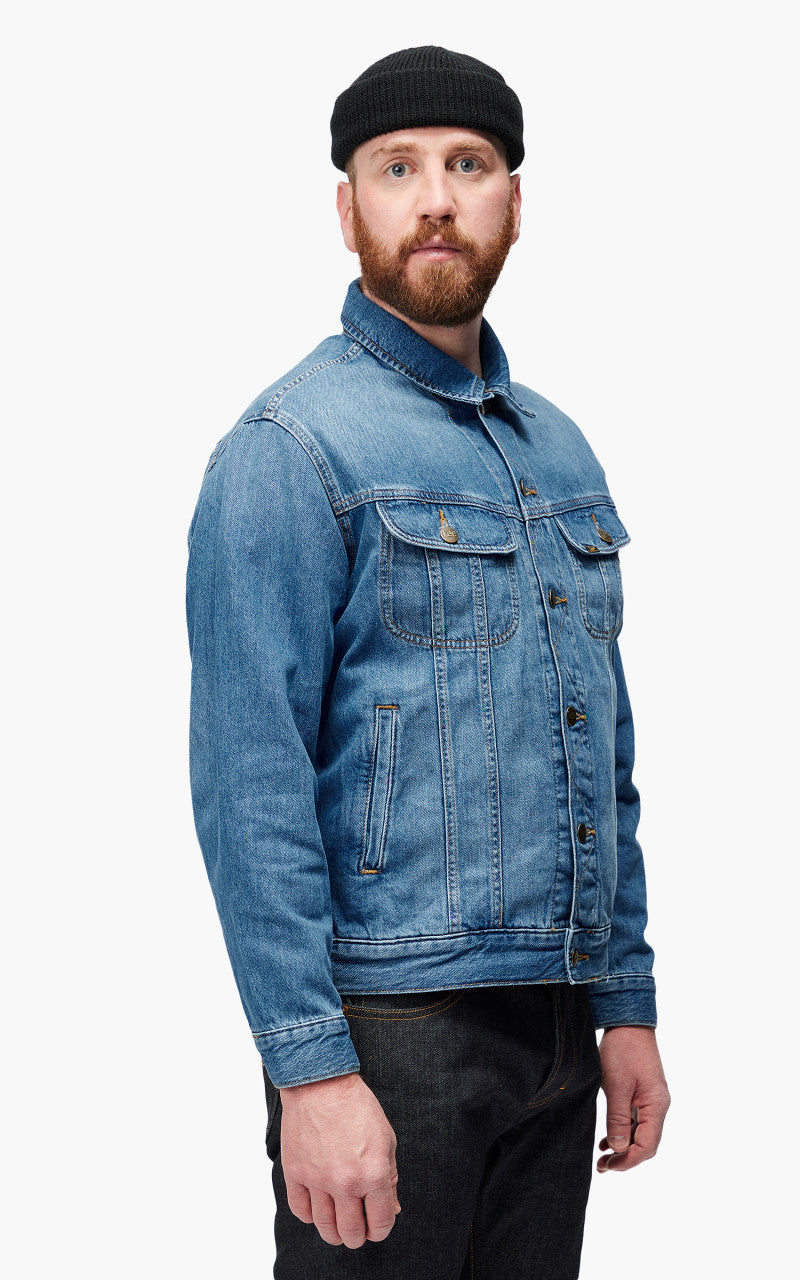 Lee Rider Jacket Blue Bird Mid Worn