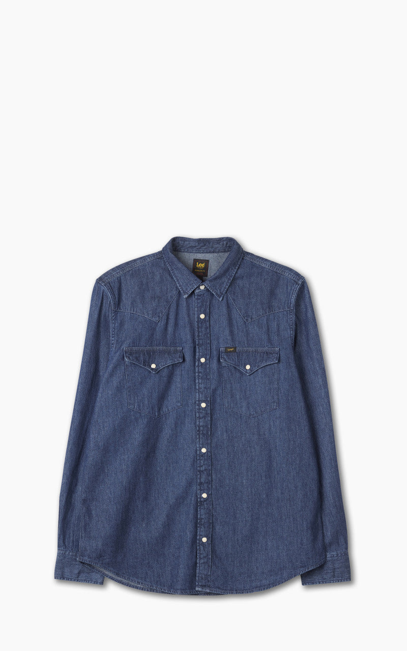 Lee Regular Western Shirt Rigid Mid Stone Wash Indigo