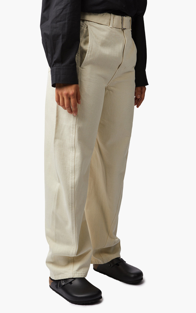 Lemaire Twisted Belted Pants Misty Ivory