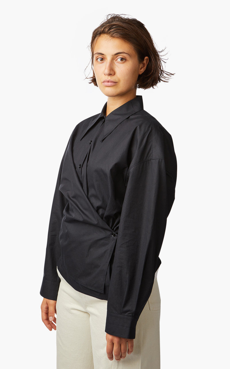 Lemaire Twisted Shirt Cotton Poplin Caviar