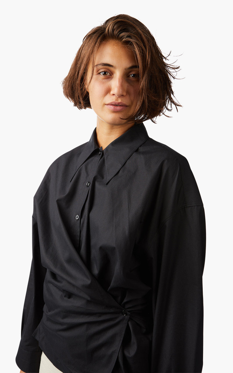 Lemaire Twisted Shirt Cotton Poplin Caviar