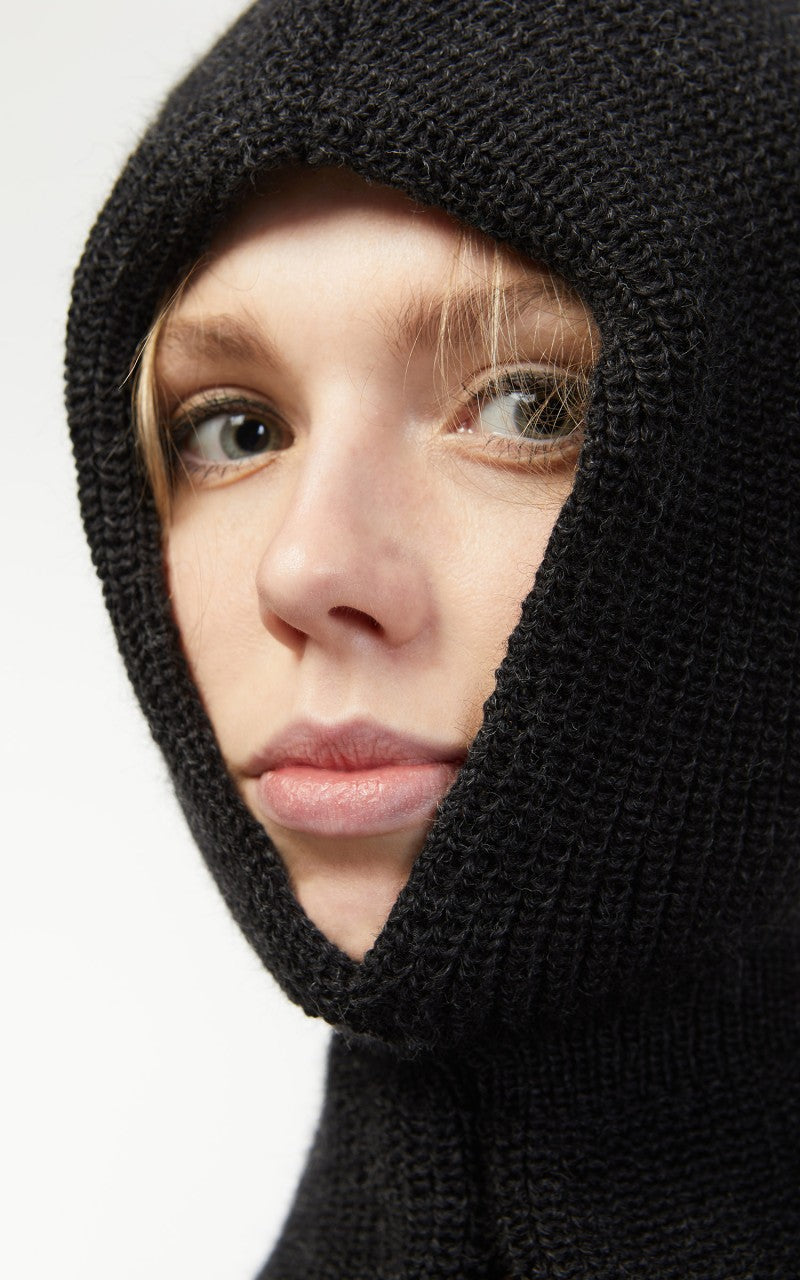 Leuchtfeuer-Strickwaren Balaclava Knit Wool Anthracite