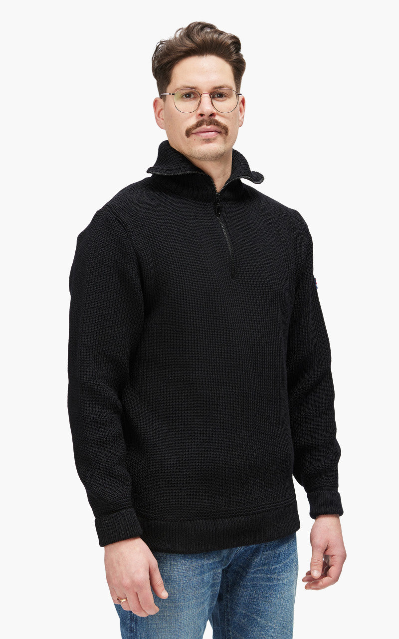 Leuchtfeuer-Strickwaren Commodore Knit Troyer Black