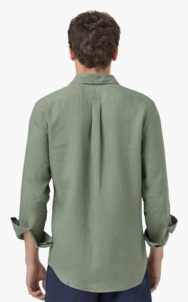 Portuguese Flannel Linen Shirt Dry Green