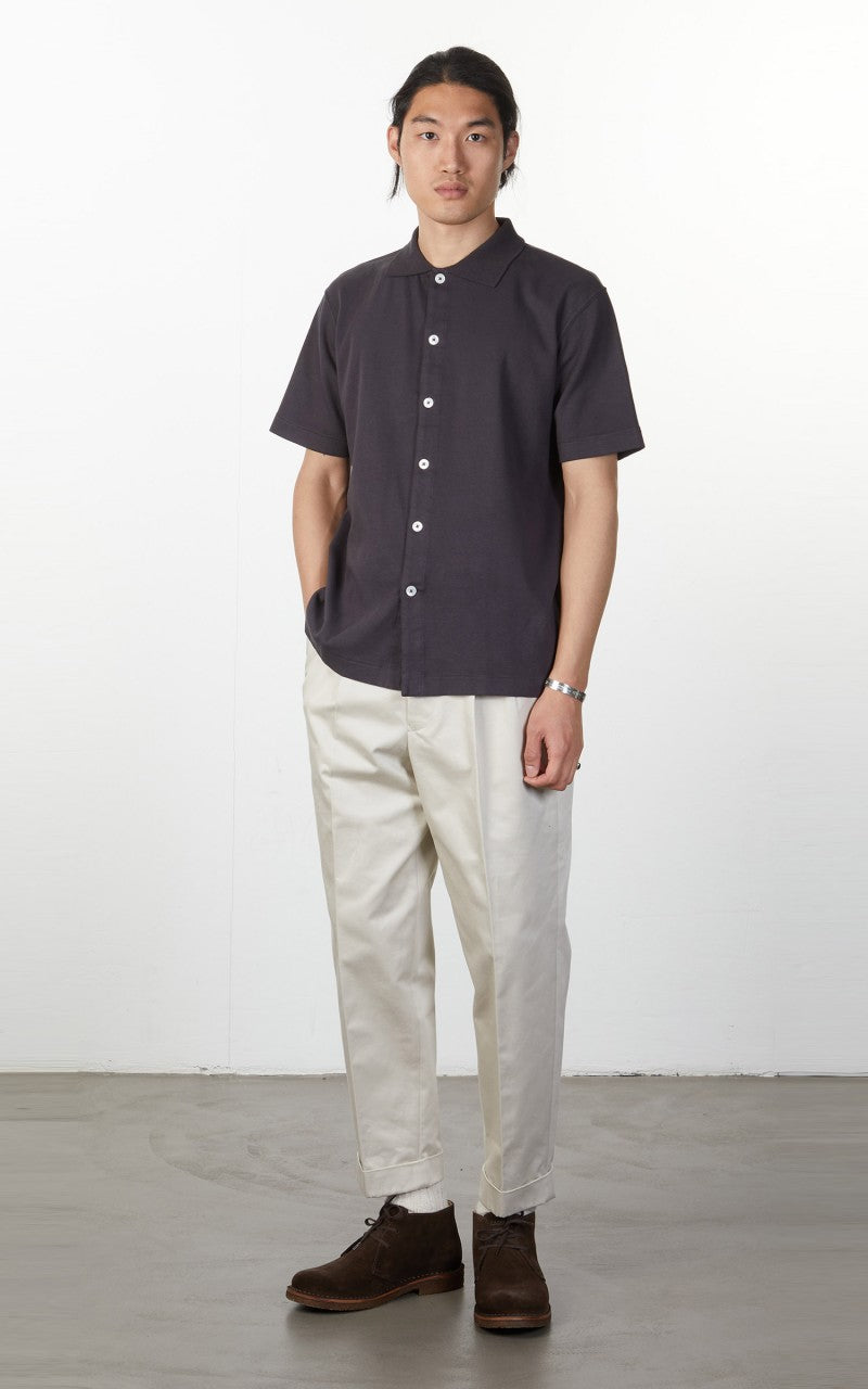Lady White Co. Short Sleeve Placket Polo Tire Black