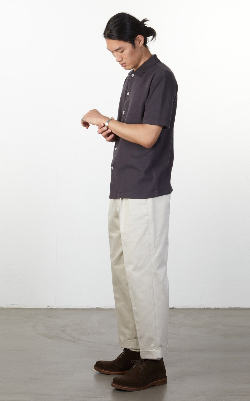 Lady White Co. Short Sleeve Placket Polo Tire Black