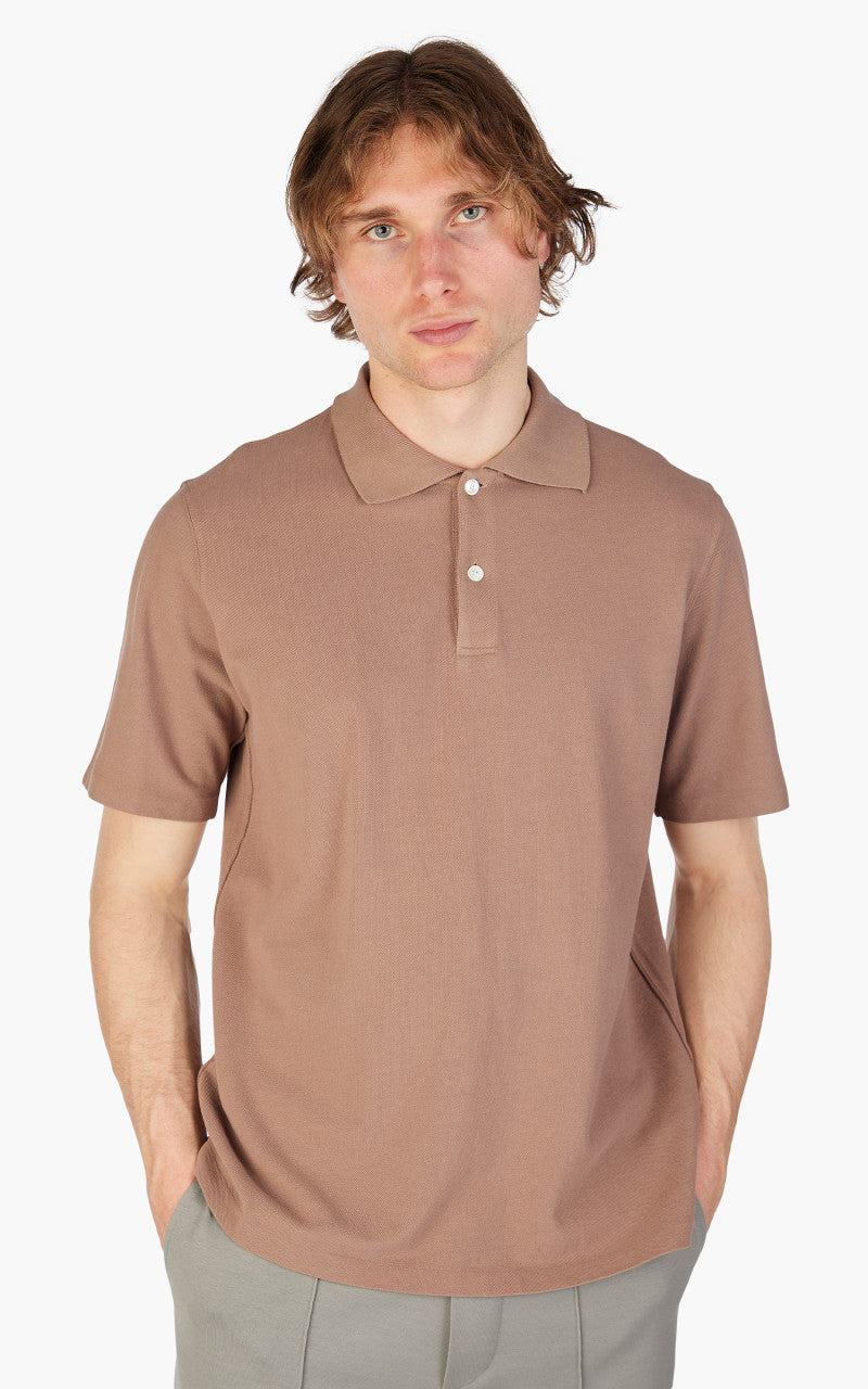 Lady White Co. S/S Two Button Polo Dried Rose