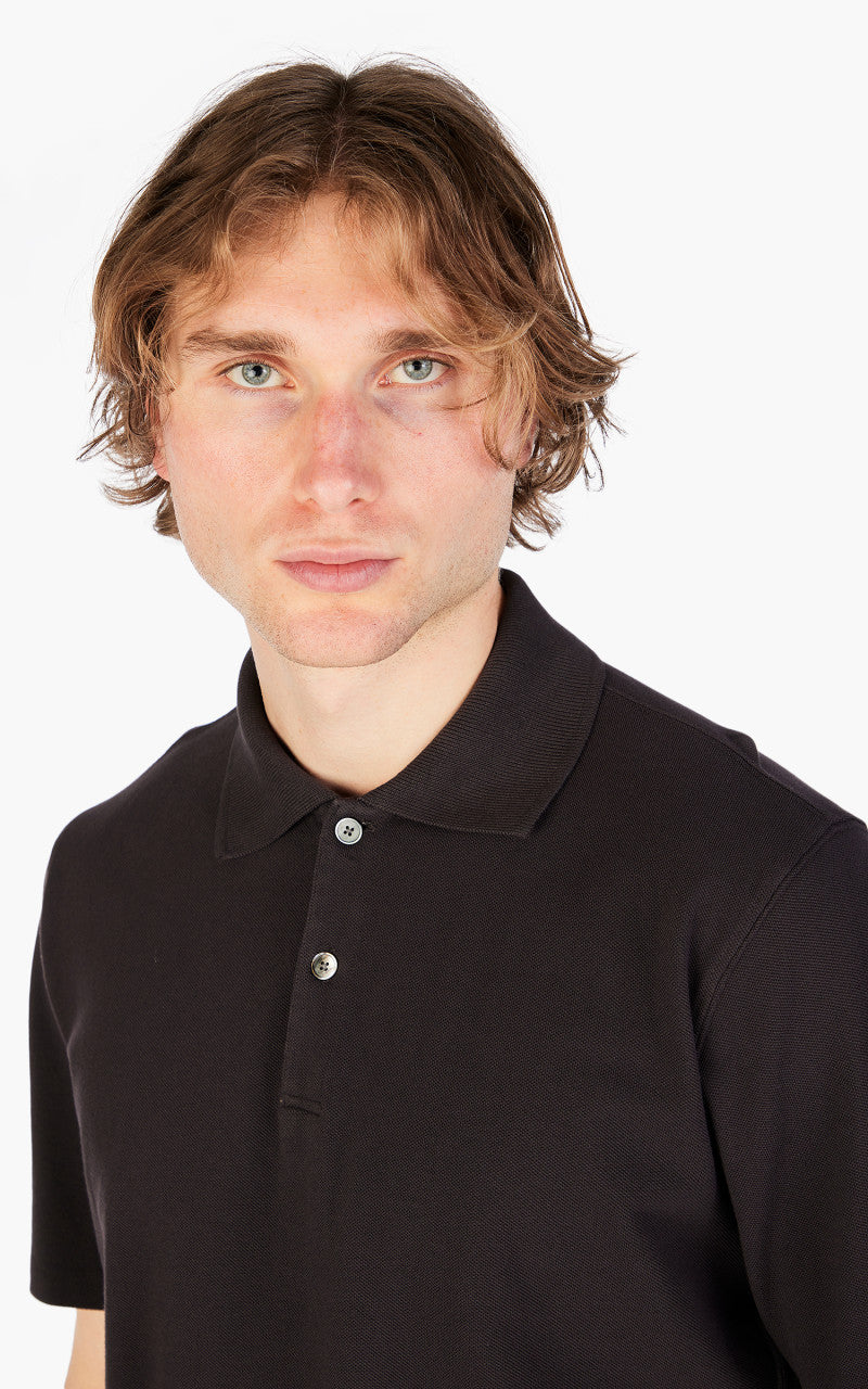 Lady White Co. S/S Two Button Polo Slate